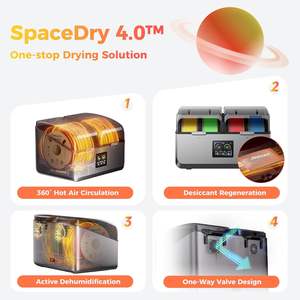 Séchoir à filament Creality SpacePi X4, 4 bobines, double chauffage indépendant, température maximale 85°C, machine de séchage du plastique - Product Image 6