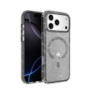 <span class=keywords><strong>Coque</strong></span> de téléphone magnétique personnalisée avec paillettes de diamant pour <span class=keywords><strong>iPhone</strong></span> 17 Air Pro Max, design scintillant, antichoc, qualité supérieure - Product Image 5