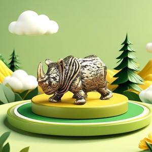 Mini Handgefertigte Reine Kupfer Massiv Retro Antik-Messing Handwerk Niedliche Nashorn-Statue Dekoration - Product Image 1