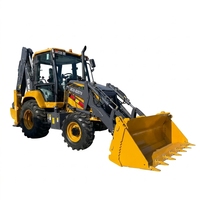 Mini Backhoe Loader XC8-S2570 Berkualitas Tinggi, Wheel Loader dengan Kapasitas Bucket 1.0m untuk Konstruksi dan Penanganan Material