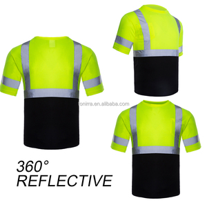 Áo thun phản quang an toàn lớp 2 kiểu R tay ngắn có logo tùy chỉnh, chất liệu polyester, có túi, dùng cho công việc. - Product Image 4