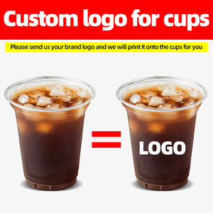 Gobelets en plastique PET personnalisés avec logo, jetables, 16 oz, pour café glacé, thé boba, smoothies, gobelets transparents en PET avec couvercle - Product Image 2