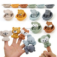 Ensemble de jouets de bain pour bébé avec logo personnalisé, jouets Montessori pour enfants, jouets de bain éducatifs pour tout-petits, jouets de bain en forme de bateau pour enfants, jeux de rôle animaux
