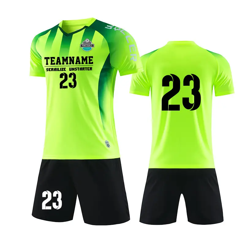 Sneldrogend Voetbalteam Draagt Set-Uniformen Op Maat Gemaakte Voetbalshirts Voor Kinderen