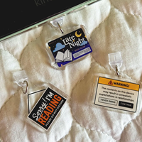 Breloques personnalisées en acrylique, porte-clés pour liseuses électroniques avec bouchon anti-poussière, plusieurs tailles - Cadeau commémoratif pour les amoureux des livres