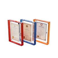 Cadre de certificat en acrylique transparent double face de couleur personnalisée, cadre photo magnétique A4 pour documents, diplômes et récompenses