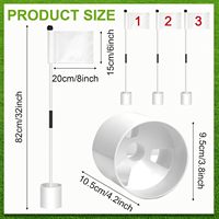 Drapeau de golf en fibre de verre OEM détachable pour green, coupelle de trou de golf personnalisée en nylon pour practice de golf