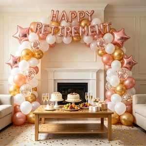 Kit de ballons en lettres « Joyeux <span class=keywords><strong>retraite</strong></span> », ensemble de ballons en aluminium pour bouteille de vin et verre à vin pour décorations de fête de <span class=keywords><strong>retraite</strong></span> - Product Image 4