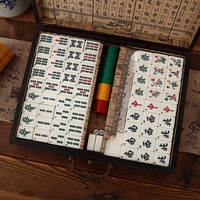 Coffret de Mahjong Rétro CJH Style Antique Motif Dragon – Souvenir de Voyage Anglais, Petits Cadeaux Chinois Originaux