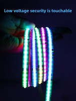Bande lumineuse LED COB 720 de 12 mm à effet de poursuite, basse tension, multicolore, à contrôle intelligent, pour éclairage paysager et défilement de texte