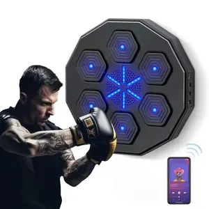 Entraîneur de cibles de boxe à domicile Entraînement factice Fitness Cible murale Pad Light Up Smart Music Machine de boxe pour adulte