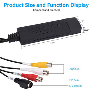การ์ดจับภาพวิดีโอ USB อุปกรณ์บันทึกวิดีโอ AV เสียงและวิดีโอ VHS VCR DVD เป็นดิจิตอลคอนเวอร์เตอร์สำหรับพีซี ทีวี เครื่องเล่นเทป กล้องวิดีโอ - Product Image 2