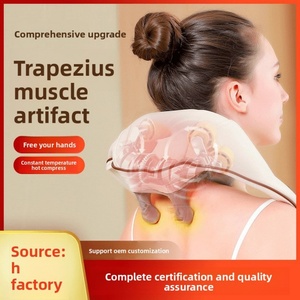 New Trapezius Cervical Vertebra Shoulder Neck Massager Automatic Kneading <b>Heating</b> Timing Infrared Physiotherapy <b>USB</b> Powered - Product Image 4