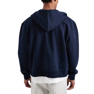Sudadera con capucha y cremallera para hombre, estilo boxy, personalizada, con logo bordado, hombros caídos, corte regular, ropa de exterior para otoño con bolsillo - Product Image 2