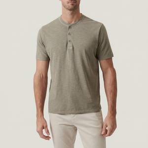 <b>Men's</b> Cotton <b>Henley</b> T-<b>Shirt</b> Short Sleeve 3 Button Casual Tee Wholesale Custom Plain <b>Henley</b> T-<b>Shirt</b> for <b>Men</b> OEM ODM Cotton Summer - Product Image 1