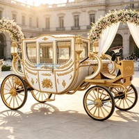 Calèche électrique royale blanche rétro de haute qualité, calèche Cendrillon, couleur personnalisée, calèche de mariage, calèche de tourisme