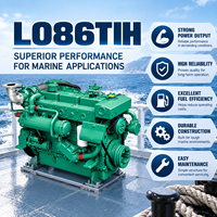 Moteur diesel marin Doosaan L086TIM 232 kW 315 CV, moteur turbocompressé de moyenne puissance pour systèmes de propulsion de bateaux de pêche, yachts et navires