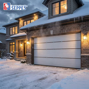 <span class=keywords><strong>Porte</strong></span> <span class=keywords><strong>de</strong></span> <span class=keywords><strong>garage</strong></span> sectionnelle moderne à panneau affleurant noir, automatique, <span class=keywords><strong>isolée</strong></span> en acier et panneaux sandwich PU, pour villa contemporaine - Product Image 2