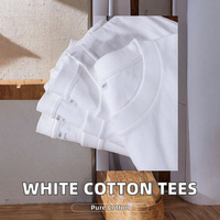 T-shirt uni blanc unisexe en gros pour l'été, 100% coton, impression personnalisée, haute qualité, respirant, écologique, 180g
