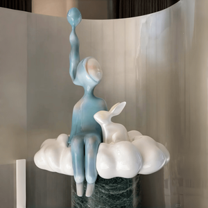 Escultura de Figura Abstracta Personalizada OEM de FRP, Estatua de Personaje de Fibra de Vidrio con Color Sólido Degradado, Escultura <span class=keywords><strong>Art</strong></span>ística para Suelo para Propiedades Inmobiliarias - Product Image 2