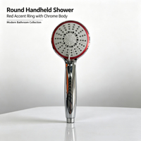 Pommeau de douche rond en plastique électroplaqué poli, à jet doux et massant, idéal pour appartements et hôtels – Meilleure vente