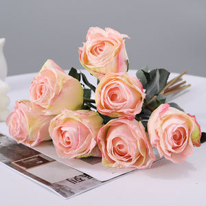 Usine Artificielle 7 Tête Rose Bouquet De Fleurs Roses Rouges Roses De Soie Artificielle En Vrac Pour <span class=keywords><strong>La</strong></span> Décoration De Mariage - Product Image 6