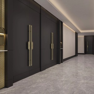 Poignée de <span class=keywords><strong>porte</strong></span> sculptée en alliage d'aluminium haut de gamme, style luxe léger, pour portes coulissantes en verre et portes d'entrée en bois de villa - Product Image 2