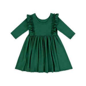 Yiwu Yiyuan indumento abiti da principessa per bambini abiti estivi in cotone per ragazze abiti in cotone organico per ragazze in tinta unita all'ingrosso - Product Image 3