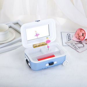 Yu Mo Mini Trolley <b>Suitcase</b> 15.5 x 10.5 x 7 Cm Rotating Jewelry Box For Girls Student Gift - Product Image 2