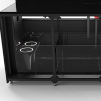 Aquarium de récif d'eau salée sur mesure de 7 pieds et 330 gallons, en verre ultra-clair à faible teneur en fer, avec système de filtration et meuble de filtration intégré