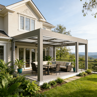 Pergola en aluminium robuste 10x12 pieds, gazebo, pavillon, imperméable, coupe-vent, toit à lamelles motorisé et télécommandé, réglable