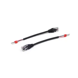 Precio de fábrica WS1100 120mm 24AWG Negro RJ12 6P6C Macho a Terminal 0508 Cable con cable Color negro Ethernet Lan Cable de Internet