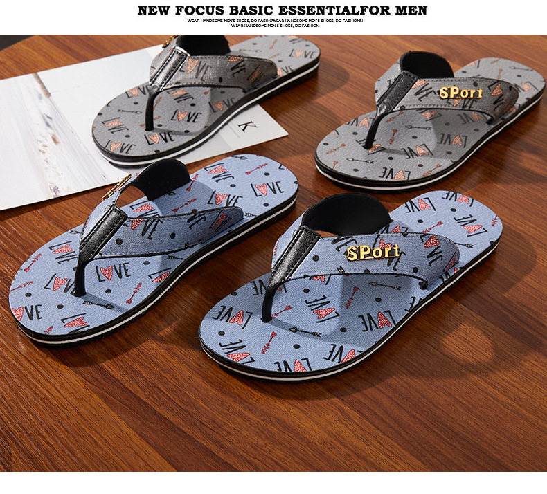 Custom PVC Blowing Men Summer Sandals Fashion Outside Wear Non-slip Men's Beach Flip-flops Slippers