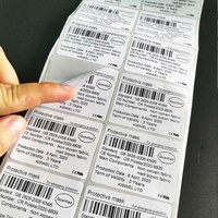 Etiqueta Adhesiva con Código de Barras y Texto Personalizado de Fábrica China, Bajo MOQ, Etiqueta de Envío con Código QR