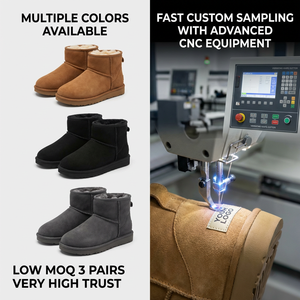 Bottes d'hiver pour femme en cuir véritable de haute qualité YUMMYSNOW, avec semelle intermédiaire en peau de mouton, logo personnalisé, EVA épais, chaudes - Product Image 5