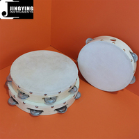 2024 Jingying Music Instrument de percussion pour enfants, gros peau de tambour en peau de mouton bois simple rangée canapé ongles tambourins