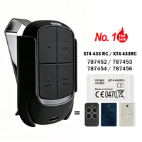Télécommande de porte de garage électrique 433 MHz FAAC XT4 433 RC 787456 787452 787453 avec clip de fixation pour pare-soleil