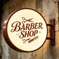 Enseigne de salon de coiffure LED, boîte lumineuse LED pour la publicité, enseigne personnalisée avec logo d'entreprise, panneau lumineux LED, enseigne publicitaire LED 3D