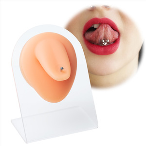 Modèle d'entraînement en silicone souple pour piercing, simulation d'oreille, nez, lèvre, langue, nombril, outil de présentation de bijoux pour studio de tatouage et de piercing - Product Image 4
