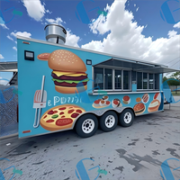 Camion remorque remorquable OEM avec cuisine mobile pour snacks, pizza, burgers, tacos, poulet frit, hot dogs, aliments fraîchement grillés