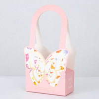 Boîte à fleurs créative, boîte à bouquet, emballage pour la fête des mères, décoration pour maman, boîte cadeau, sac papillon rose