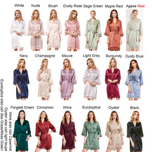 FUNG 3031 Luxe Satin Soie <span class=keywords><strong>Robe</strong></span> Femmes Mariée <span class=keywords><strong>Demoiselle</strong></span> <span class=keywords><strong>D</strong></span>'<span class=keywords><strong>honneur</strong></span> Nuit Cultivé Fête De Mariage Femmes Vêtements De Nuit <span class=keywords><strong>Robe</strong></span> Du Matin - Product Image 5