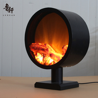 Cheminée électrique à effet de flamme simulée LED européenne personnalisée, 15 pouces, pour bureau, ornementale, télécommande, usage domestique et hôtelier