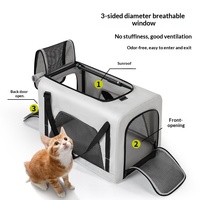 Chariot de voyage pliable 2 en 1 pour animaux de compagnie, sac de transport à roulettes détachable pour chiens et chats, idéal pour les voyages en extérieur