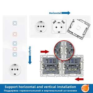 Smart Socket Eu <span class=keywords><strong>Home</strong></span> Ac 220V Marco de vidrio Panel de control Pared Wifi Interruptor táctil Producto caliente para el hogar <span class=keywords><strong>2022</strong></span> - Product Image 5