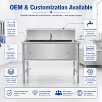 Station de bain pour chien avec pieds en acier inoxydable robustes et pare-éclaboussures haute pour salons de toilettage pour animaux