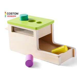 Montessori Early Educational Color Cognition Wooden Peg Drop Cylinder Post Box Toddler Different Gift Toys for Boys Girls - Product Image 1