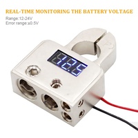 Connecteur de borne de batterie audio en alliage de zinc pour voiture avec voltmètre à affichage LED