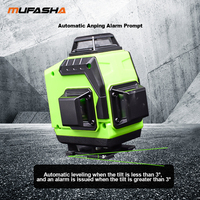 MUFASHA Niveau laser vert 4D 16 lignes, outil de nivellement automatique rotatif 360° pour murs et sols, niveau laser croisé T123