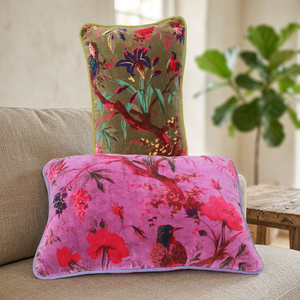 Colección de Verano 2023, Último Diseño, Cojín de Algodón 100% Hecho a Mano para el Hogar, Personalizable, con Estampado de Aves Coloridas, 16x24 Pulgadas - Product Image 3